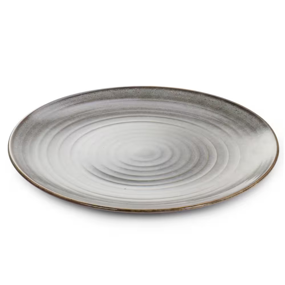 (12 Piece) Dreamweaver round Earthenware Dinnerware Set in Gray