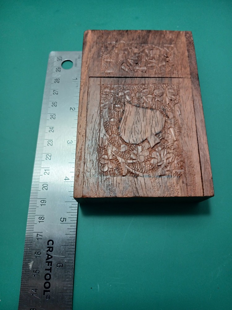 vintage wooden cigarette holder case