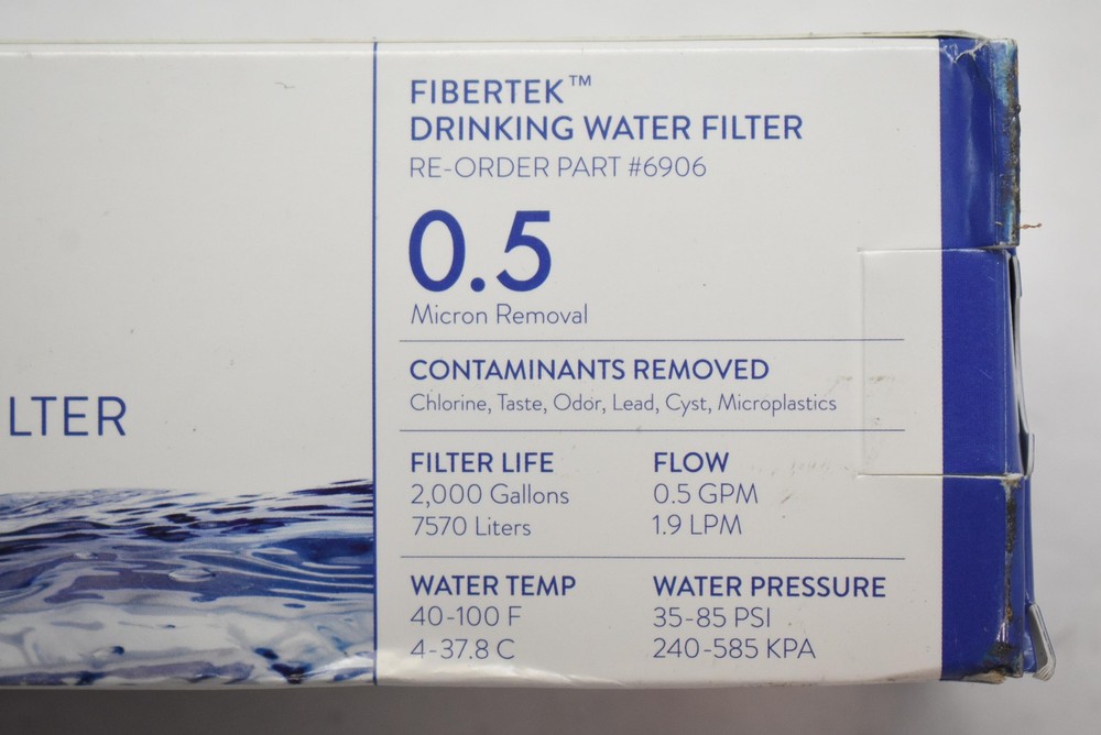 FiberTek Drinking Water Filter 0.5 Micron 6906 White For Aqua Optima Evolve