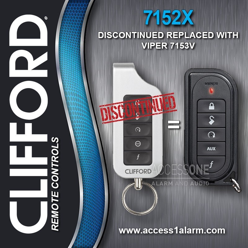 Discontinued Clifford 7152X 1-Way 5-Button Replacement Remote Viper 7153V
