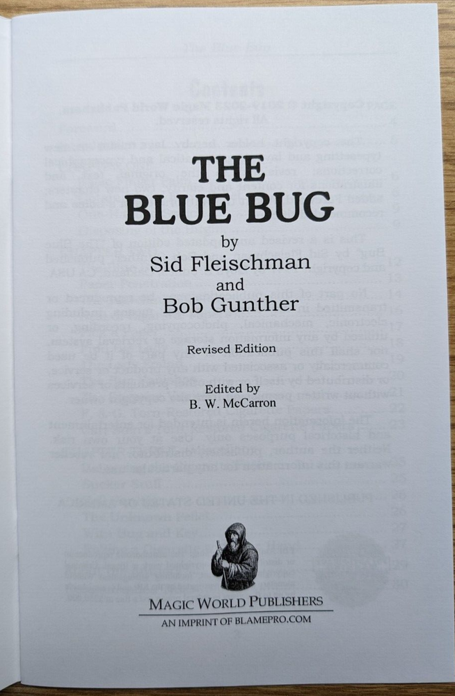 The Blue Bug by Sid Fleischman and Bob Gunther
