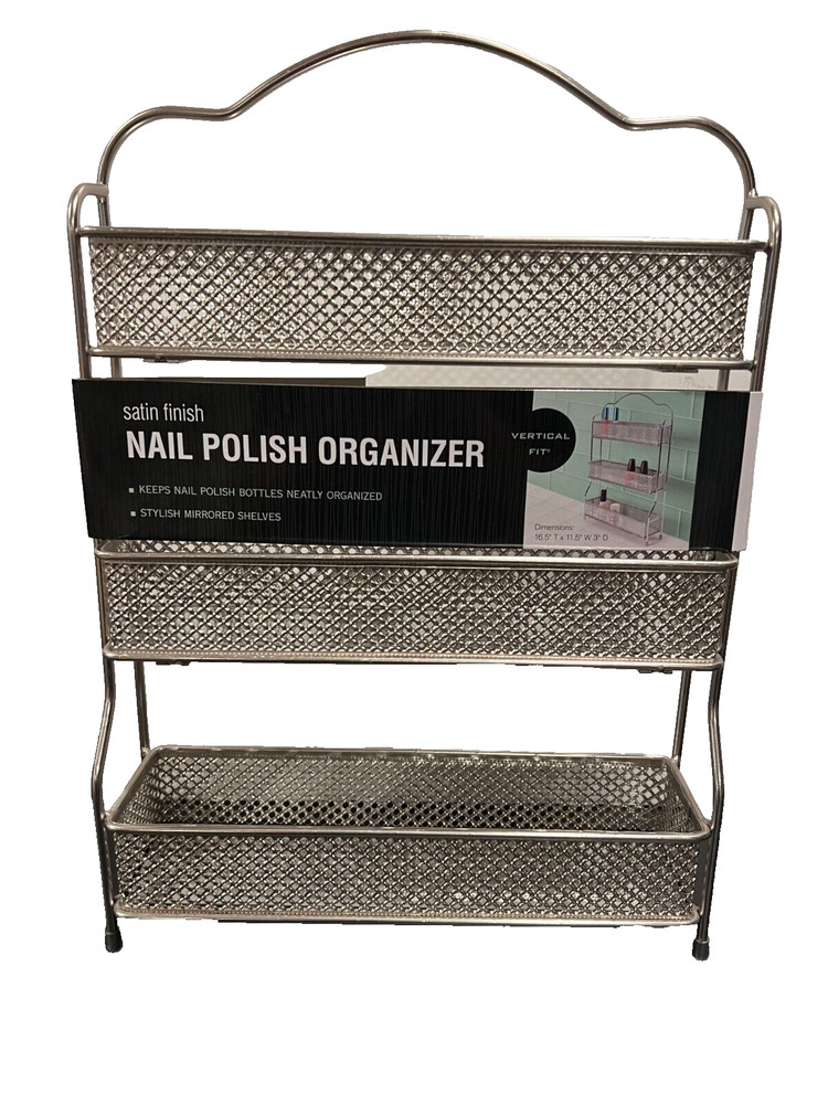 NAIL POLISH ORGANIZER Vertical Storage Solution Satin Finish