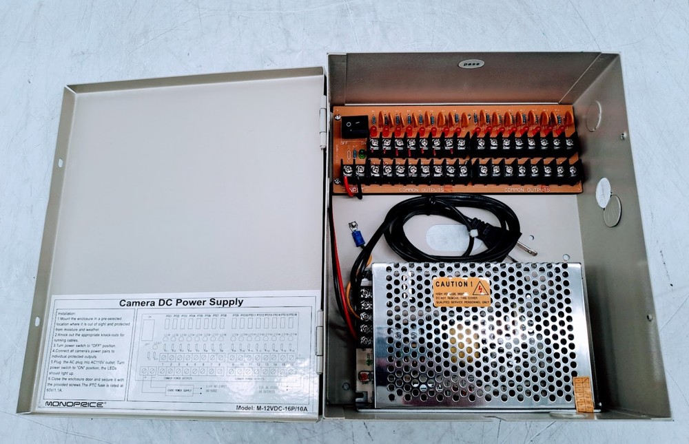 Monoprice Camera DC Power Supply Box Model M-12VDC-16P/10A