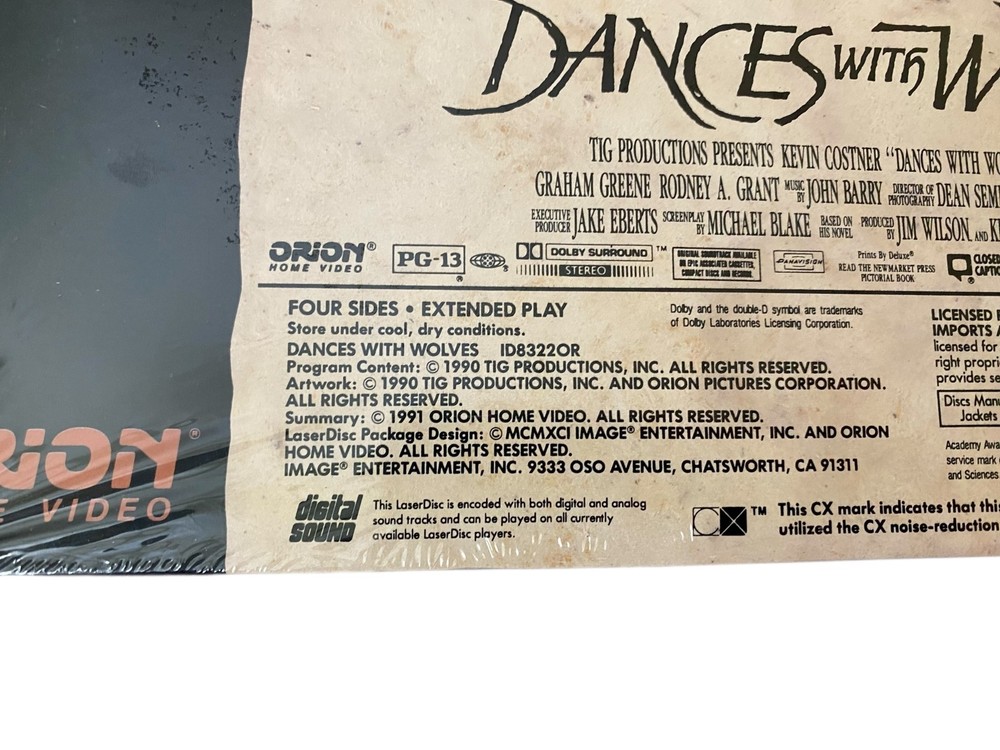 Dances With Wolves Widescreen Double Laser Disc Set