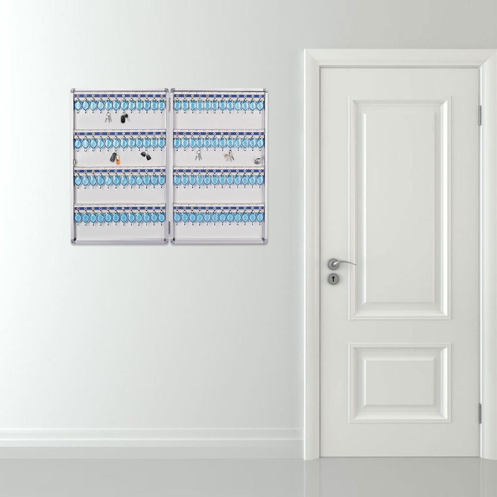 96-Key Wall-mounted Key Cabinet Storage Safe Security Lock Holder Box Organizer.