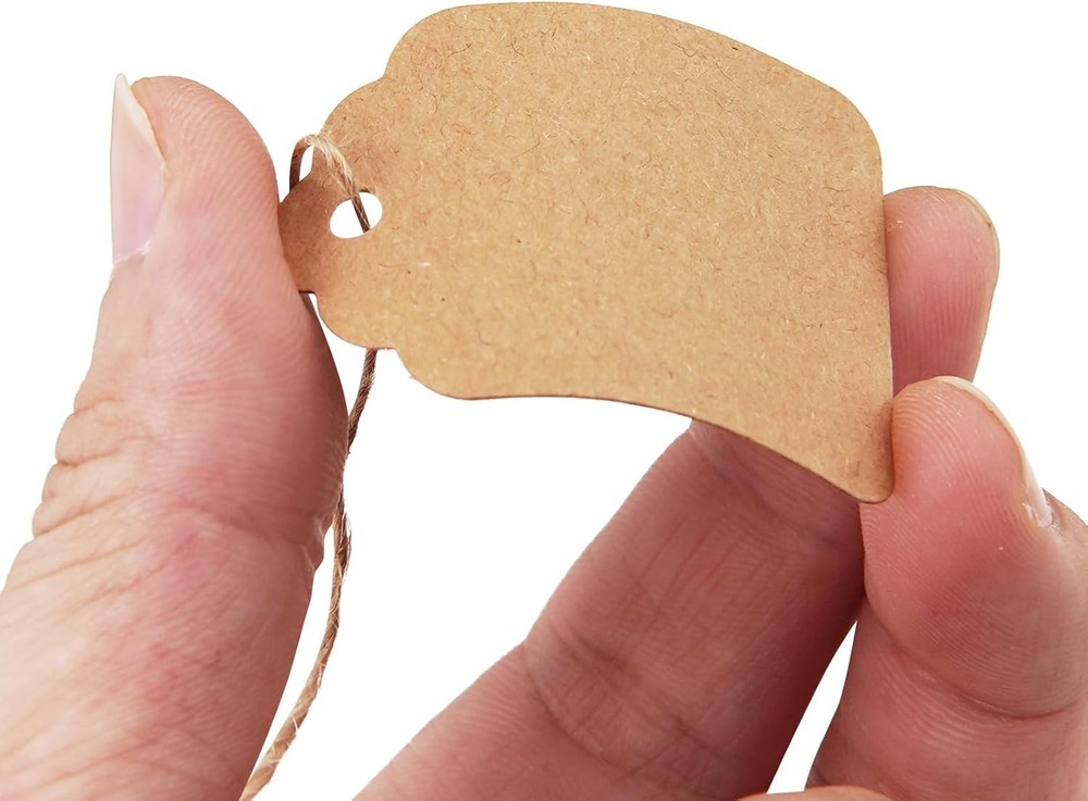 500PCS Kraft Paper Hang Tags with String - Essential for Pricing & Labeling