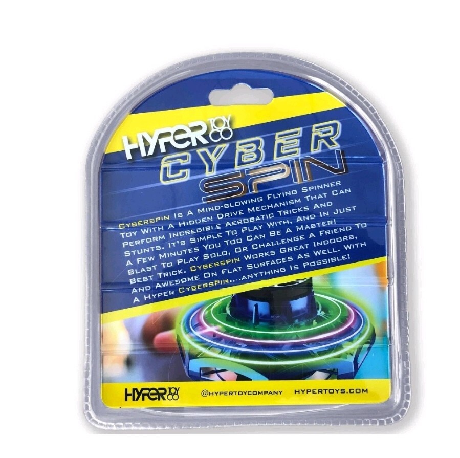 Hyper Toy Cyber Spin Motorized Mini 3'' Red Flying Disc with LED Light 360° Spin
