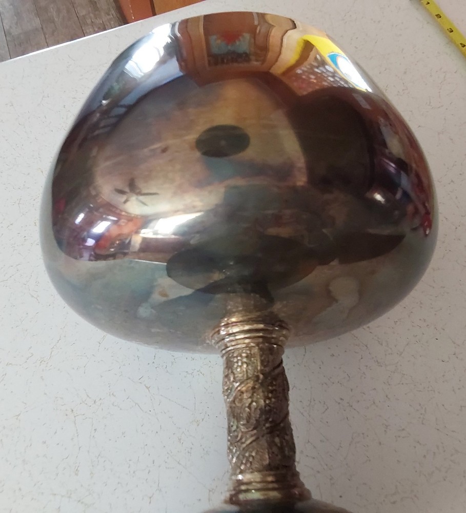 Giant 11" Oversized CHALICE WINE GOBLET Silver Plated?
