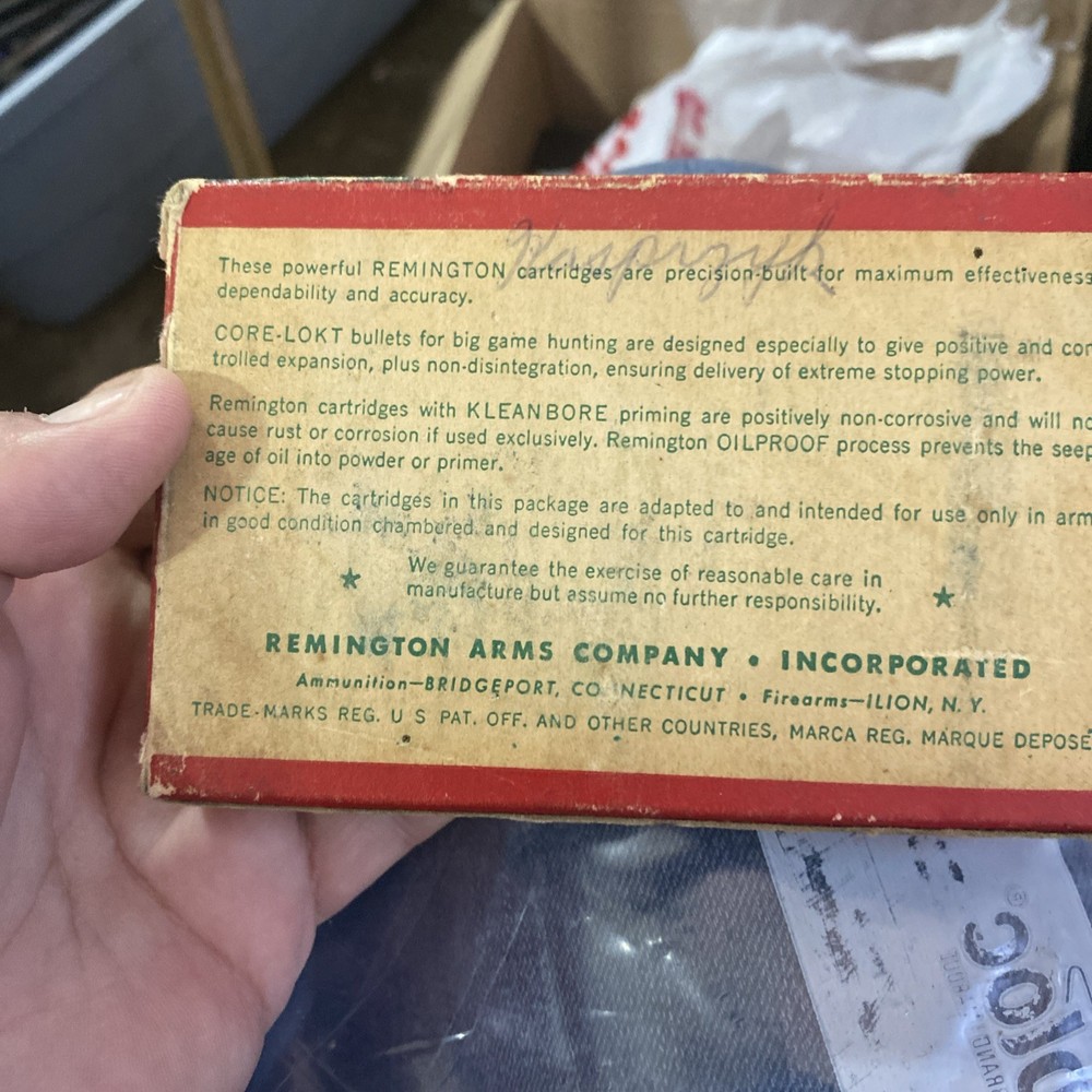 Vintage Remington Kleanbore 30-06 Empty Box W/insert