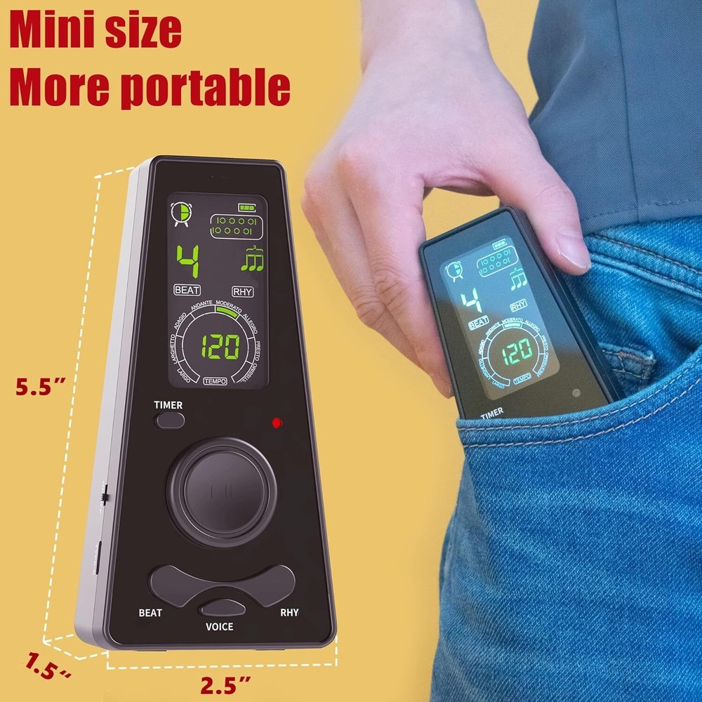 Digital Metronome Electronic Metronome, Small Size, Colour LED digital black