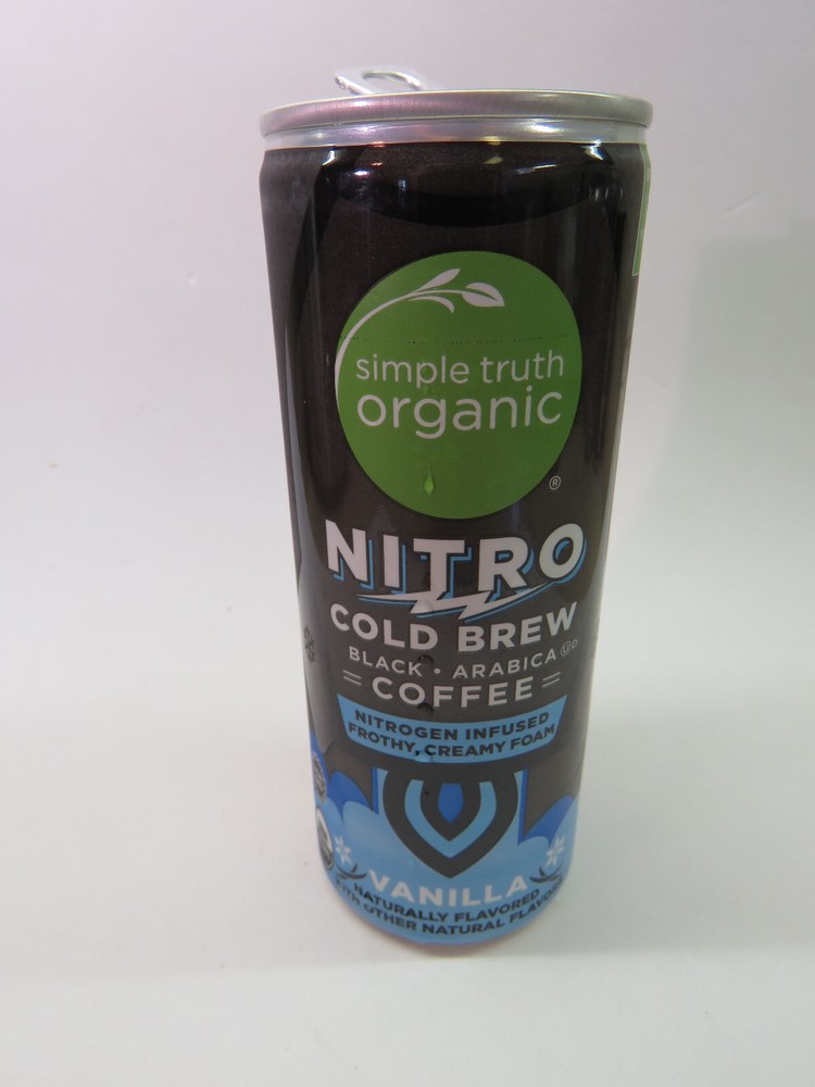 Craft Soda Empty Can ~ SIMPLE TRUTH Organic Nitro Vanilla Cold Brew Black Coffee