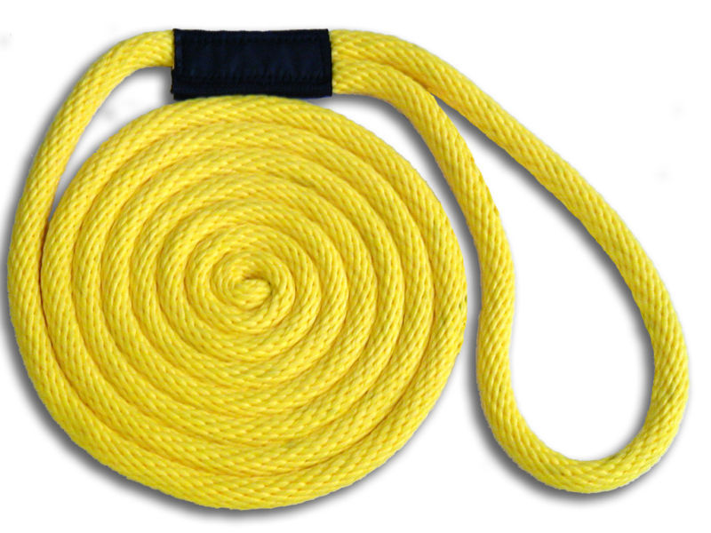 Solid Braid Nylon Dock Line 5/8" x 35' - Floats! Made in USA / YELLOW!