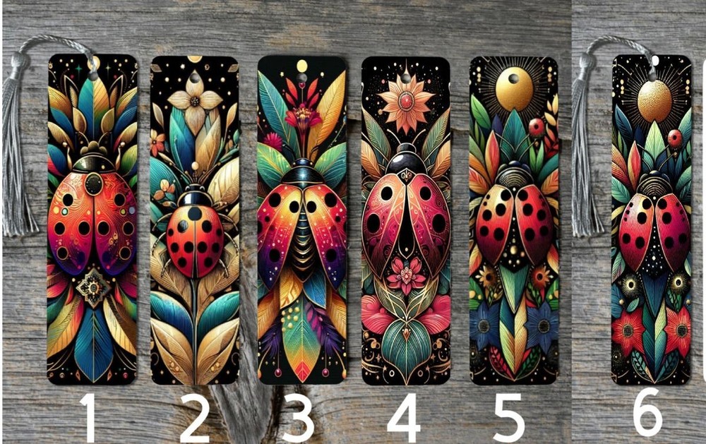Ladybug Themed Metal Bookmarks