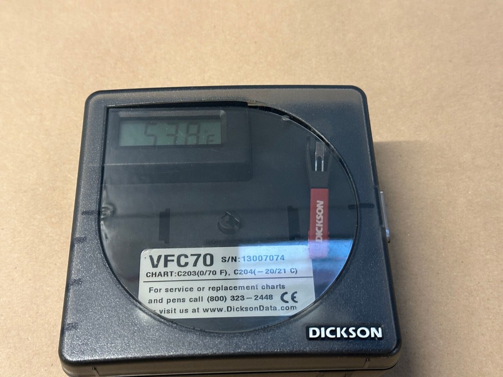 Dickson VFC70 Temperature Chart Recorder Battery Powered