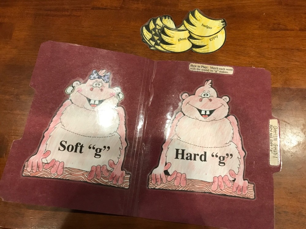 Gorilla Grub! hard soft G 3-4 grades language arts file folder game