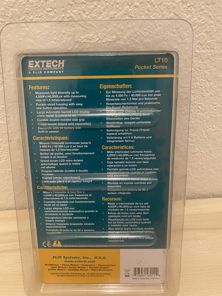 Flir, extech flir light meter LT 10 pocket series