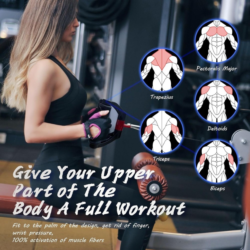 Double D Handle Cable Attachment - Triangle V Bar Grip for LAT Pulldown