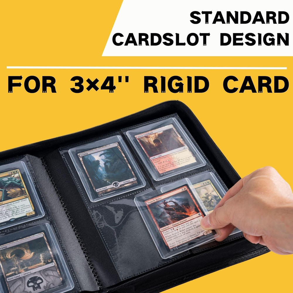 Top Loader Binder, Holds 128+ Toploaders, 4 Pocket Top Loader Card Storage Case,