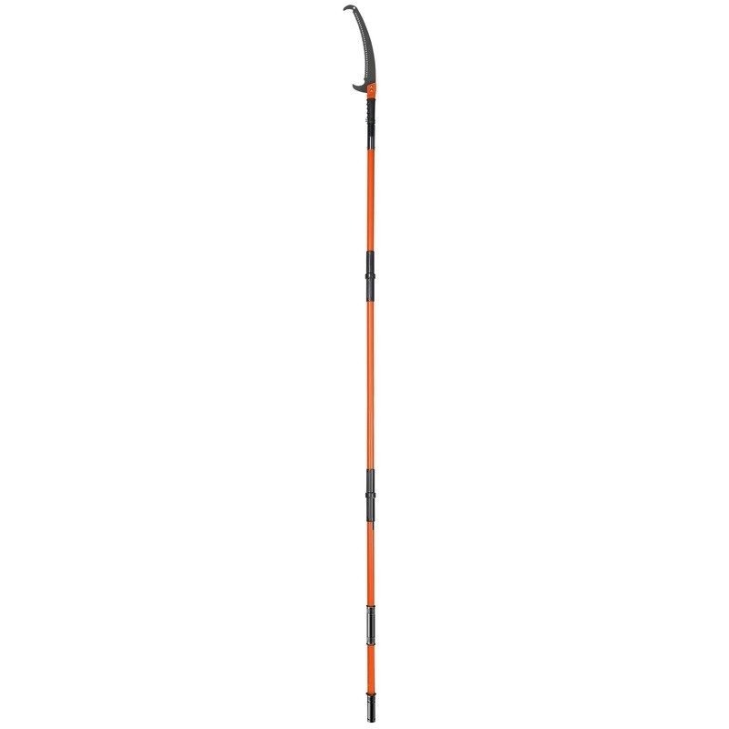 Manual Pole Saw 27 ft Telescoping Tree Pruner Double Bolt Stability Sharp Blade
