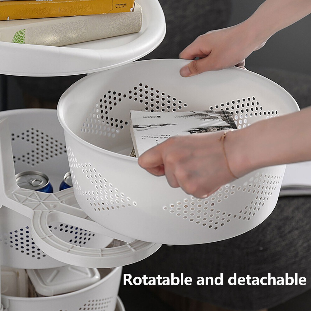 Multi-Layer Storage Shelves Kitchen Storage Cart Rotating Basket Vegetable Rack