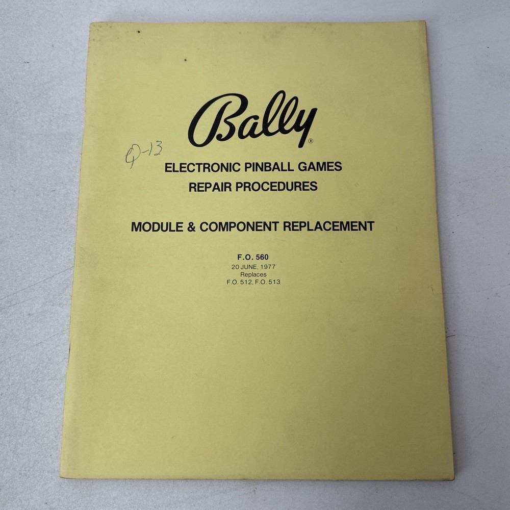 Bally Electronic Pinball Games Repair Procedures Module & Component Replacement
