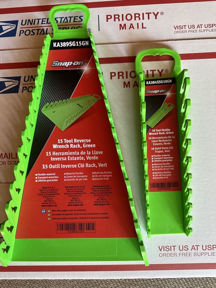 Snap-on Wrench Rack Set. Green Reverse Set.