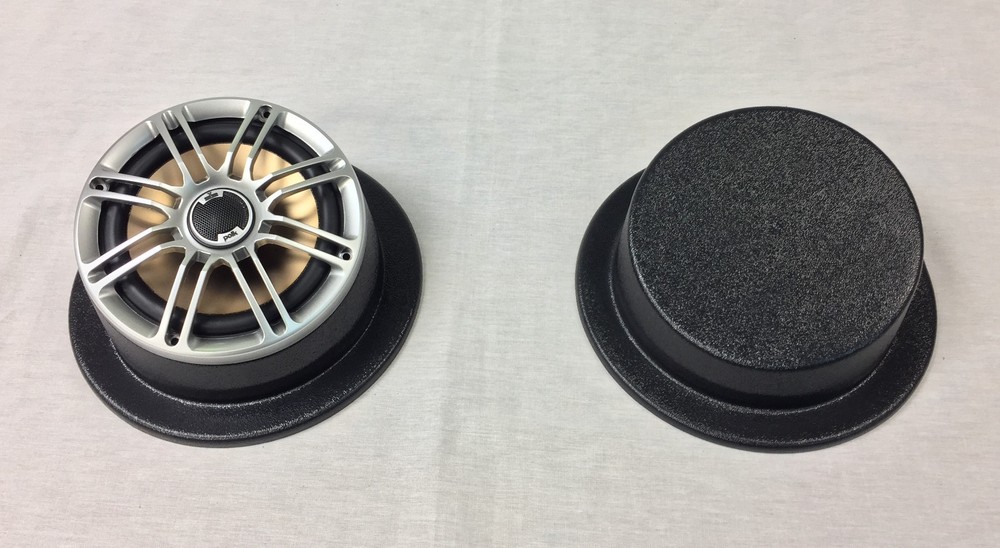 5.25 Speaker Pods - Angled, Round With Bottom and Mounting Flange