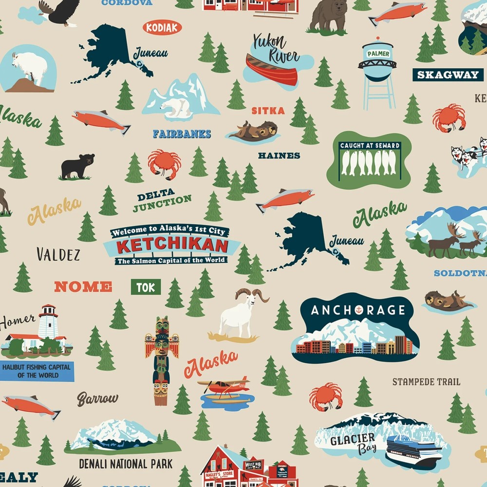 Alaska 36in x 43in Each Panel Features a Unique Illustration