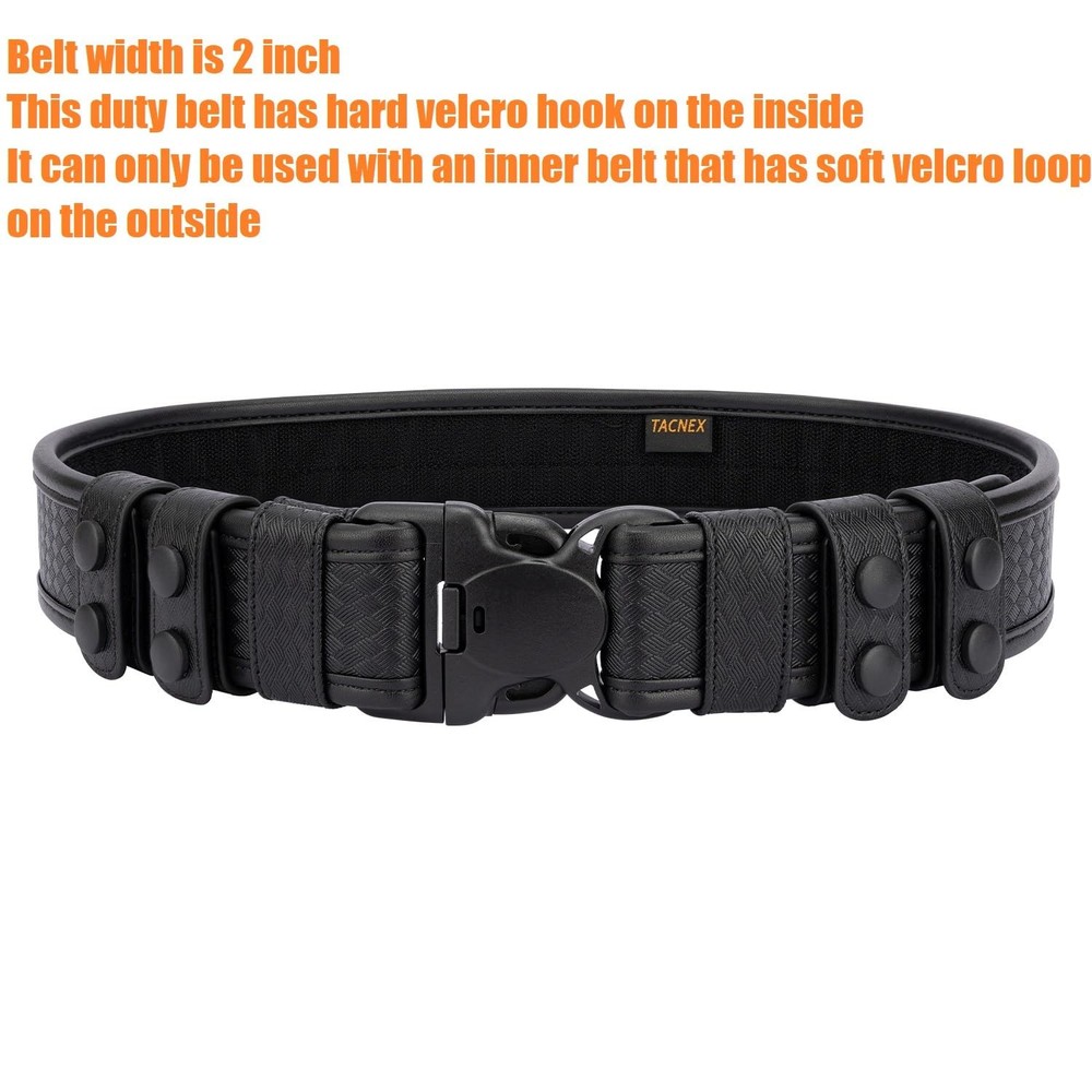 Basket Weave Duty Belt w/Hook Lining Tri-Release Large,