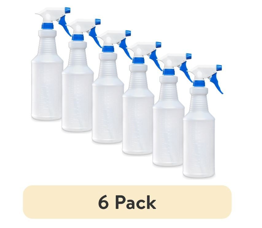 (6 pack) Great Value All Purpose Plastic Spray Bottle, 32 oz.