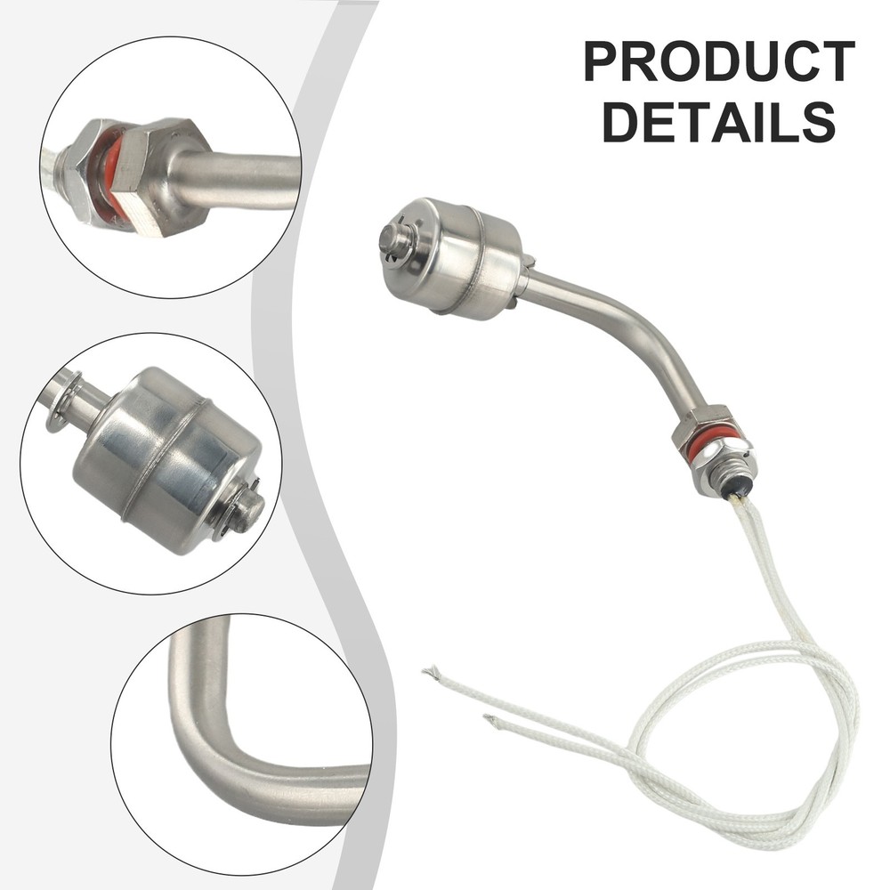 Liquid Water Level Right Angle Horizontal Float Switch Stainless Steel Pool