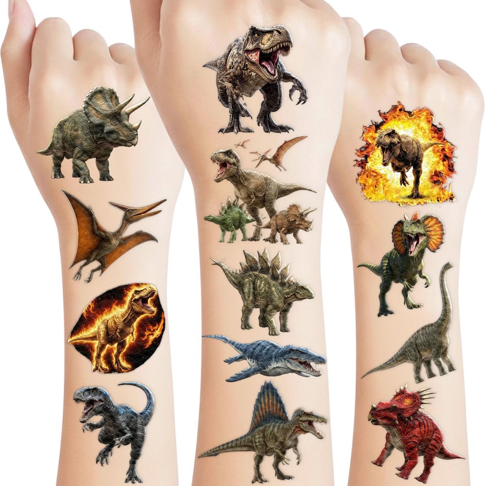 96PCS Dinosaur Temporary Tattoos Stickers - Medium,