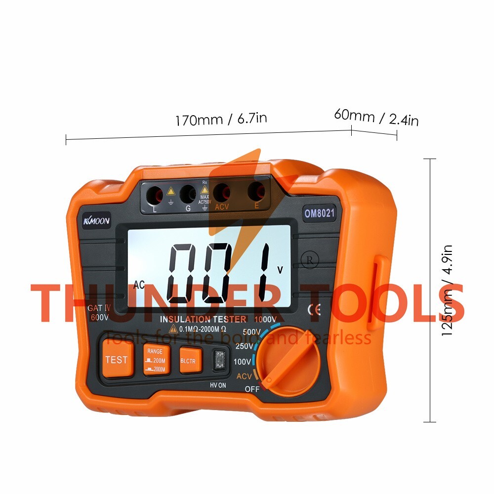 Thunder Tools KKmoon Insulation Resistance Tester DCV ACV Meter 1000V