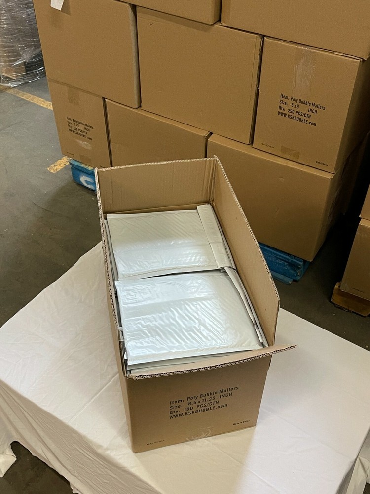 KSK Packaging 8.5" x 11.25" Poly Bubble Mailers Padded Envelopes