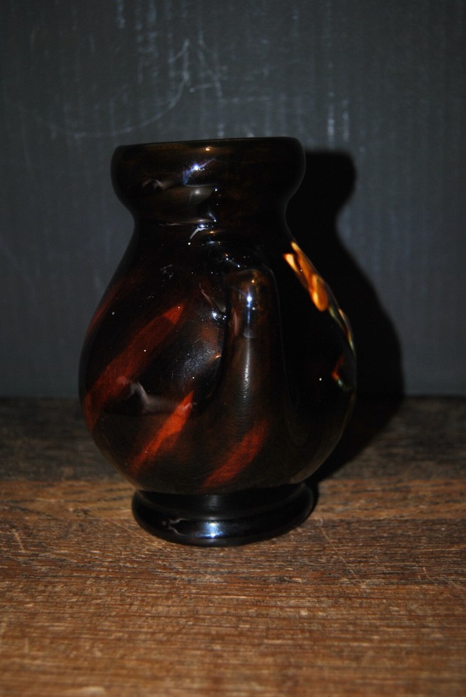 Mccoy Olympia Handled Vase With Roses