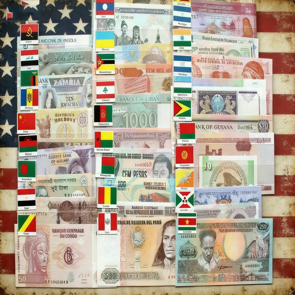 UNC Condition 100Pcs World Banknotes Different Foreign Paper Money Set