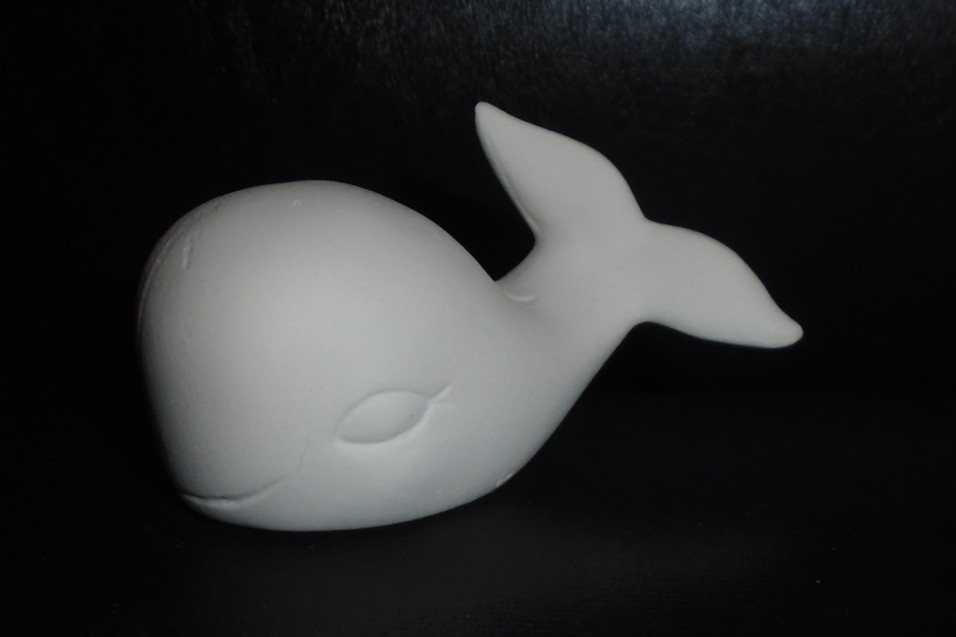 NEW READY TO PAINT CERAMIC BISQUE WHALE FIGURE 2"