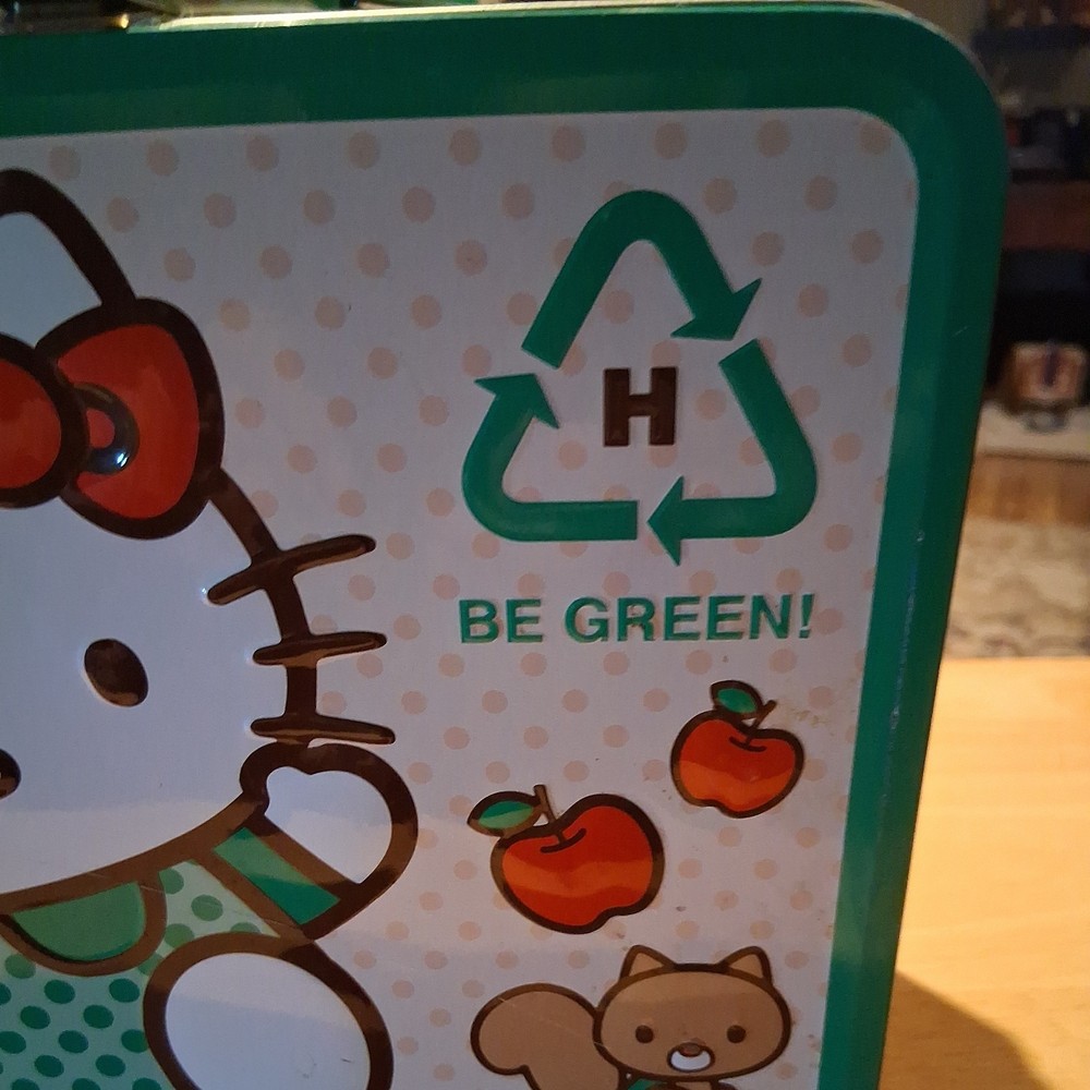 Hello Kitty Be Green Tin Green Lunch Box 2010