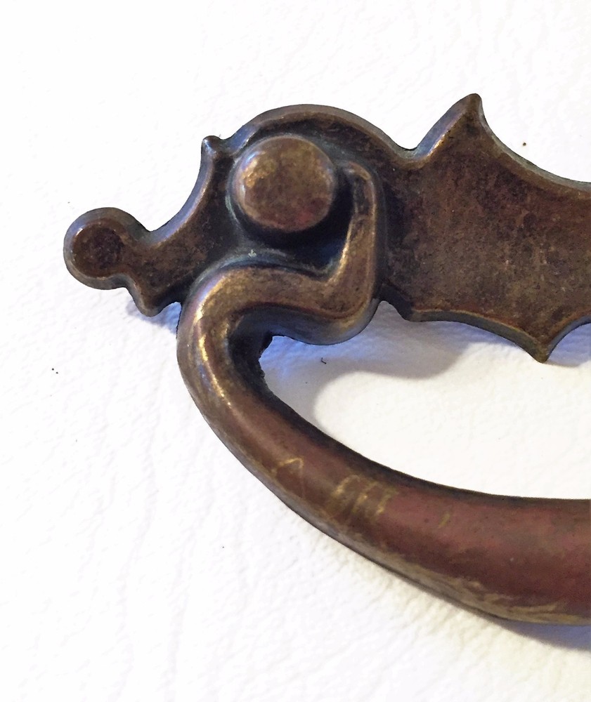 Brass Antique Hardware Vintage Chippendale Batwing Drawer Pull 3"centers