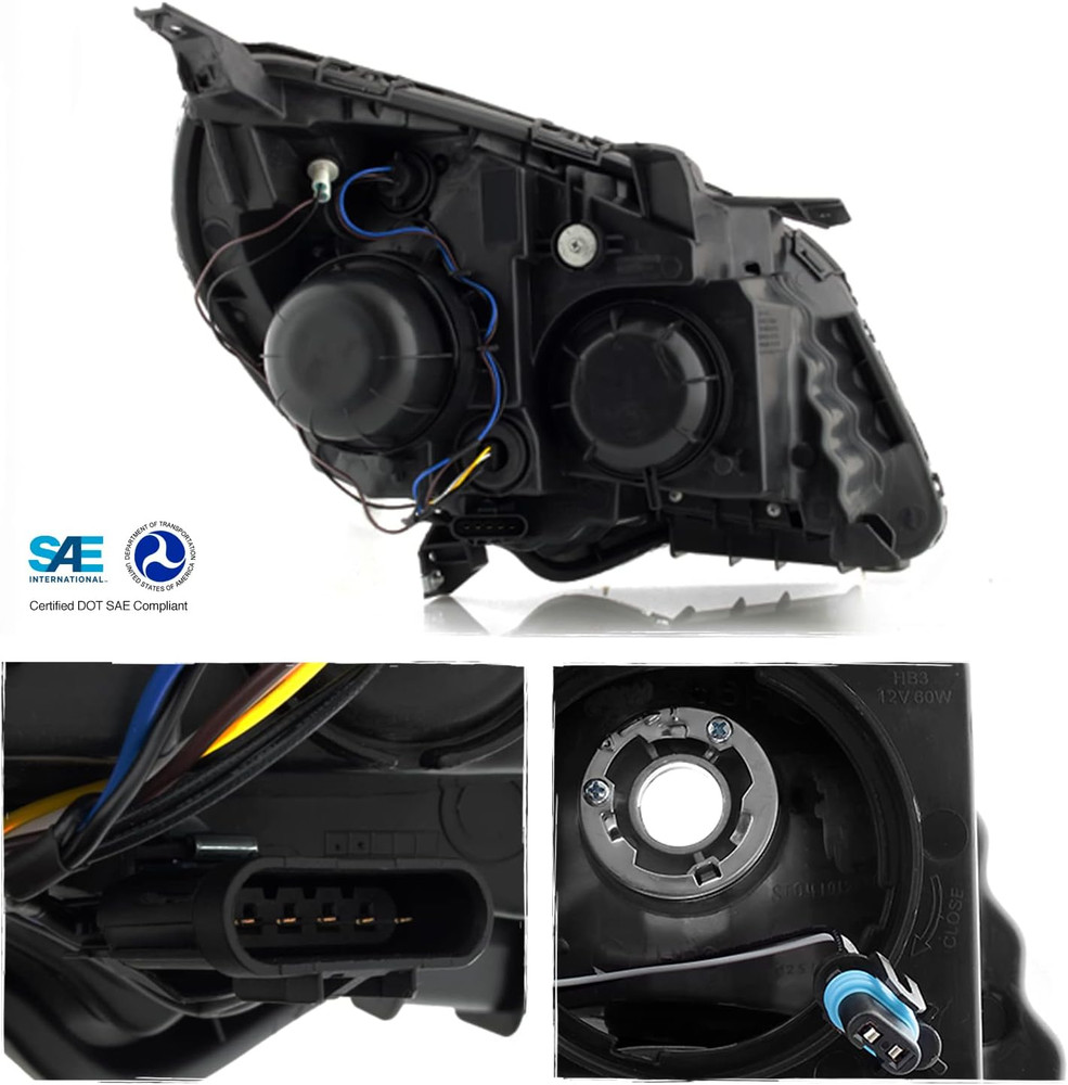 - for 2010 2011 2012 2013 2014 2015 Chevy Equinox Halogen Type Projector Headlig