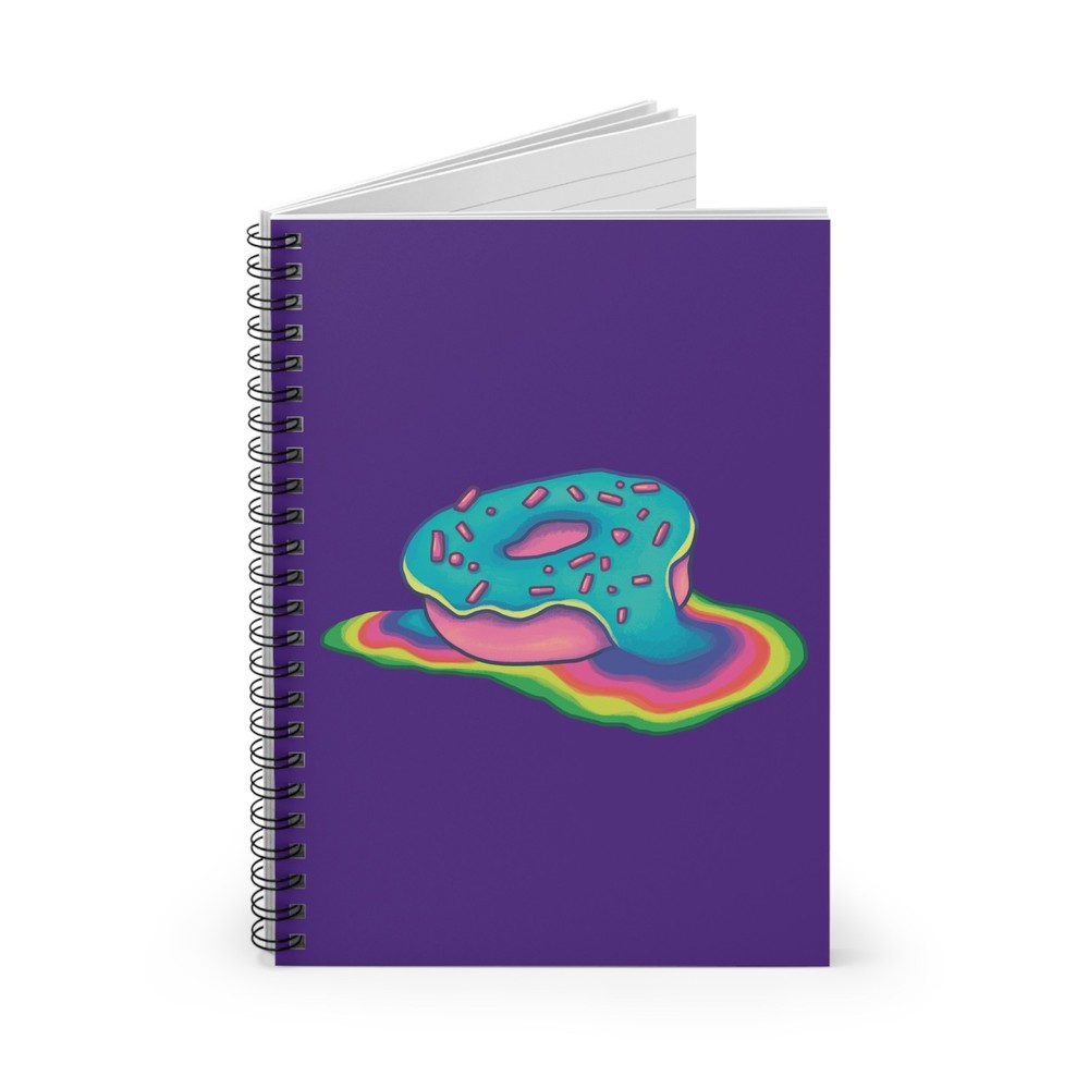 Lined Spiral Notebook - Journals Notebook Trippy Psychedelic Melting Notebook