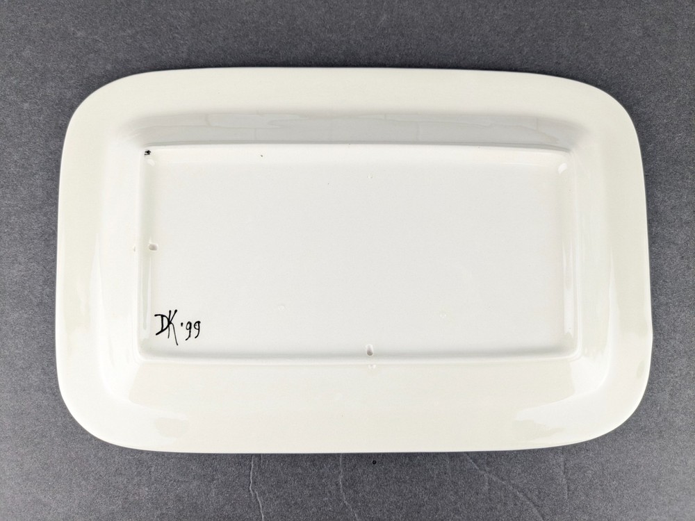 Shabbat Challa Bread 13" Serving Plate Handmade Studio Pottery Signed 1999