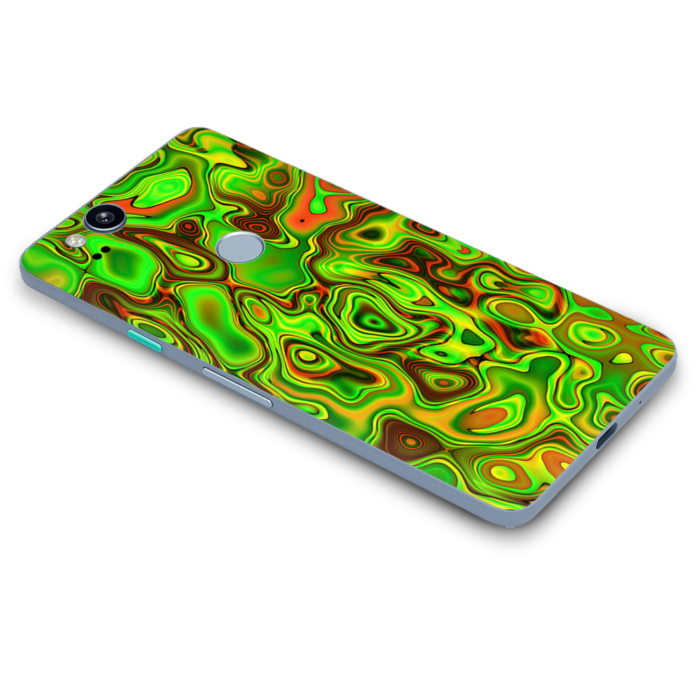 Google Pixel 2 Skins Decal Wrap green glass trippy psychedelic