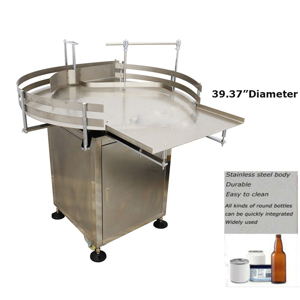 39.37"Round Accumulation Table Bottle Turn Table Rotary Accumulation Table 110V