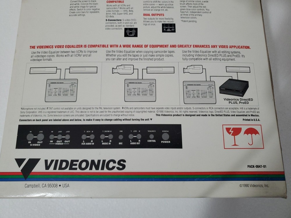 Videonics Video Equalizer Model VE-1 Processor Colorizer & Audio Mixer S-Video