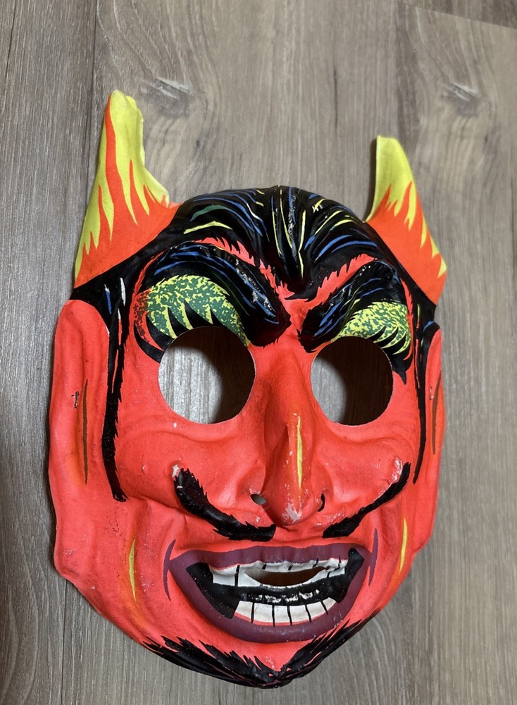 Vintage Halloween BEN COOPER Masquerade Devil Mask NOS