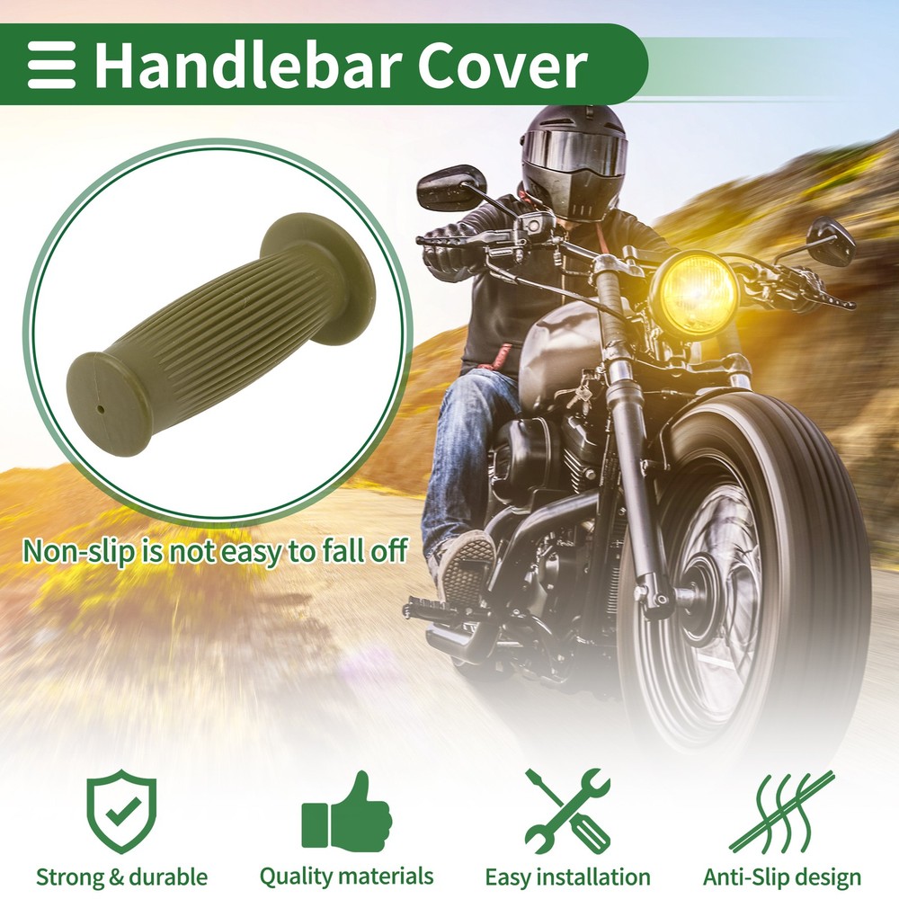 1" 25mm Motorcycle Knobs Handlebar Cover TPU Green
