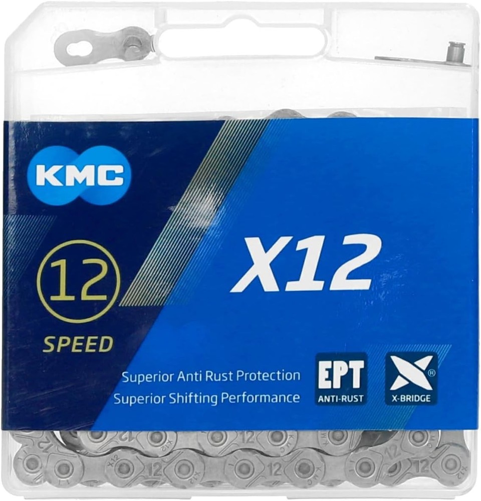KMC X12 EPT 12-Speed Chain, Silver, 126 Links
