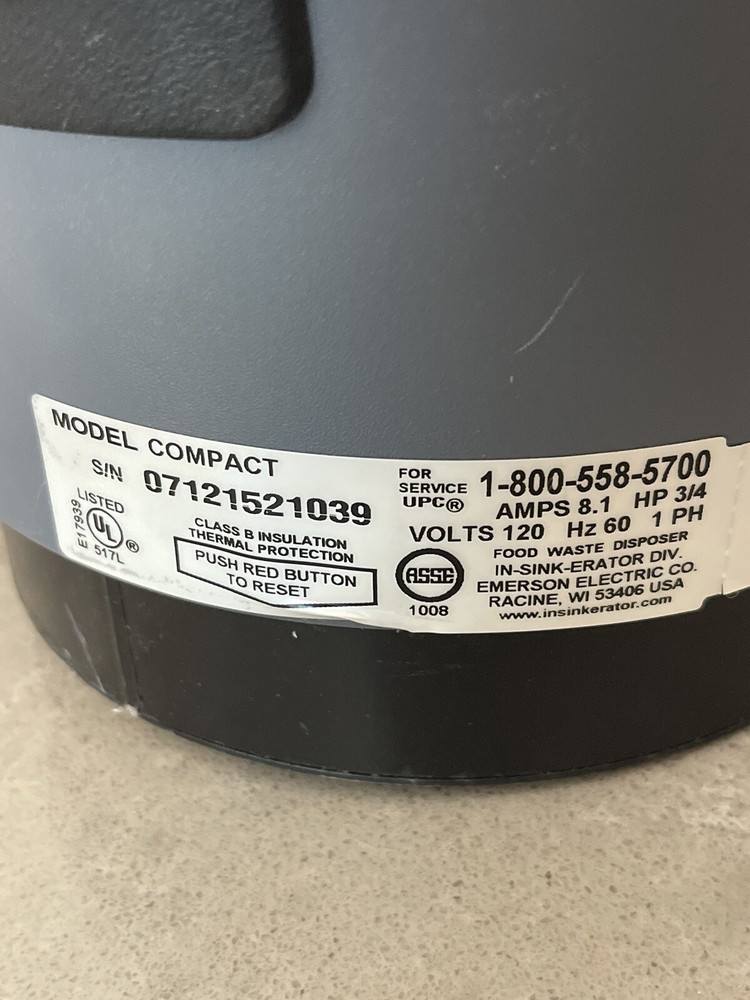 InSinkErator Evolution Compact 3/4 HP Garbage Disposer