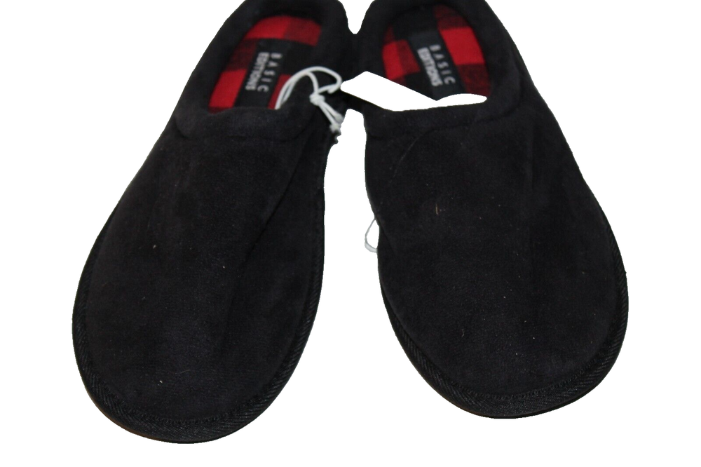 Basic Editions Men's Moe Black Slip-On Slippers S (7/8) Medium Width
